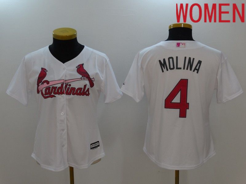 Cheap Women St.Louis Cardinals 4 Molina White Mother Edition 2022 MLB Jersey